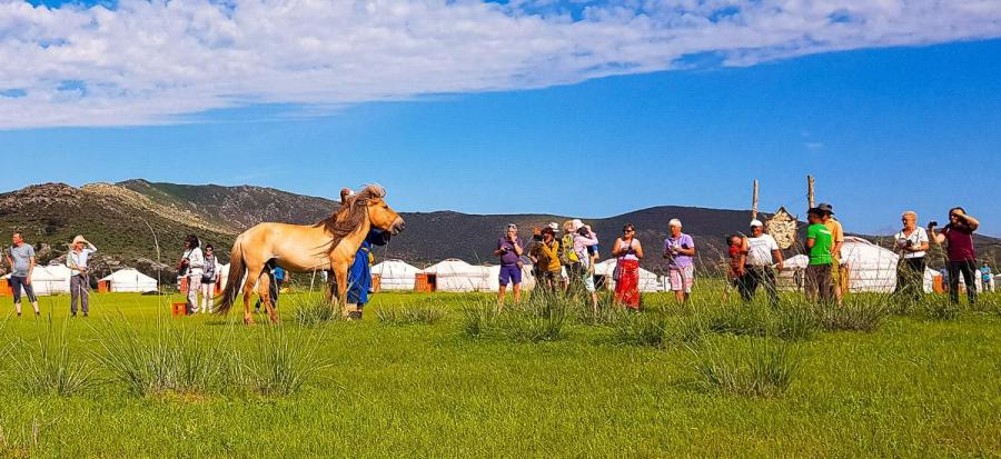 Jurtencamp der Nomadengemeinde Gurvanbulag